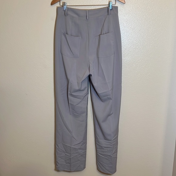 NWT Boohoo Light Gray Tall Wide Leg Trousers - Picture 5 of 11